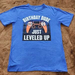 🆕️ Children's Place, Lrg (10/12), Birthday Dude Just Leveled Up,Gamer Tshirt